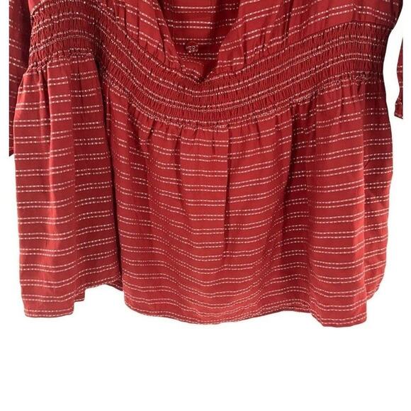 Lane Bryant Blouse Women Plus Size 22/24 Off Shoulder Ruffle Elastic Waist Top - Picture 9 of 11